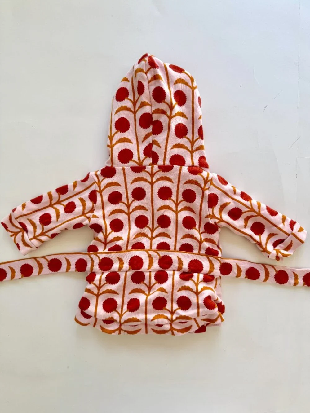 Kate Quinn Organic Cotton Hooded Robe Floral 0-12m
